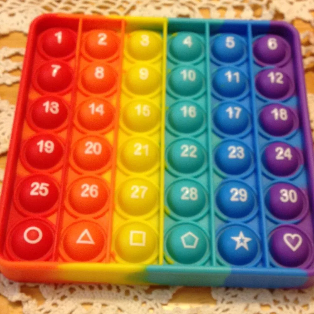 Pop It Fidget Bubble Games, numbers and letters